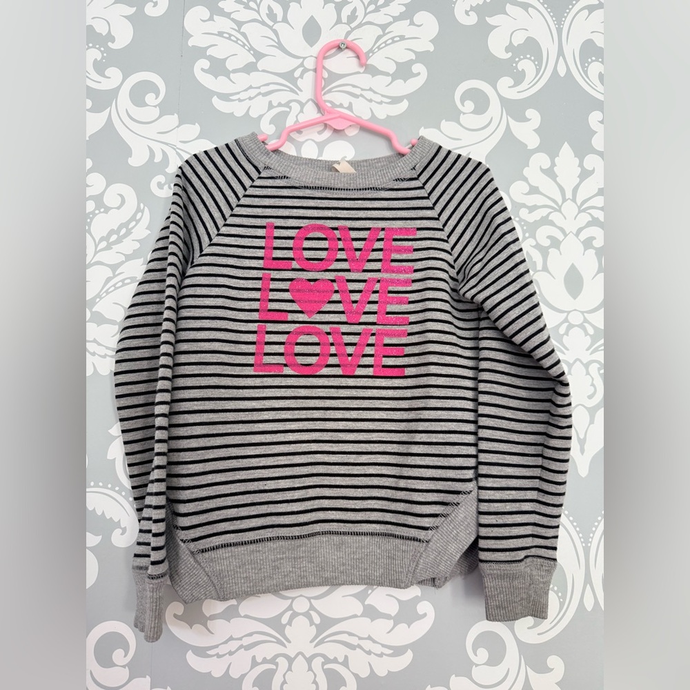 10/$25 • Nevada Striped‎ “Love” Cotton Blend Sweatshirt